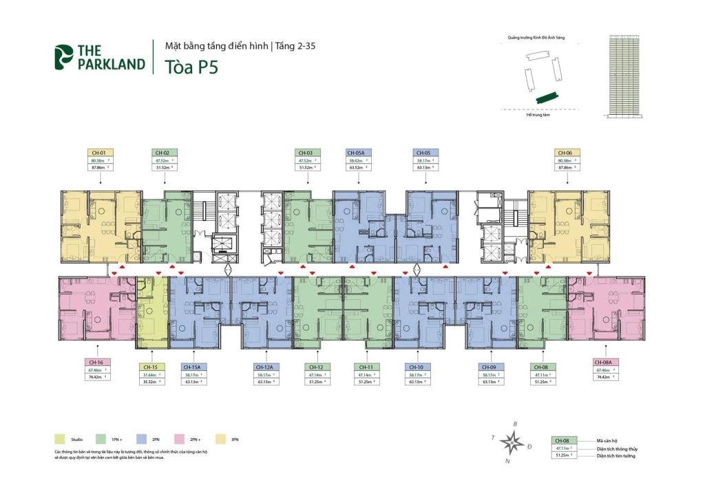 Mặt bằng điển hình tầng 2-35 tòa P5 dự án Imperia Ocean City - The Parkland