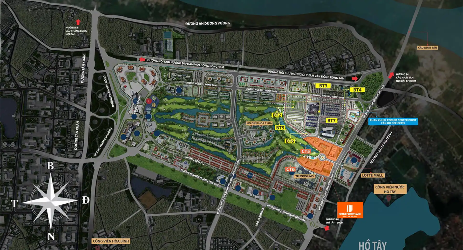 Vị trí dự án Noble West Lake Hanoi nằm trong khu đô thị Ciputra